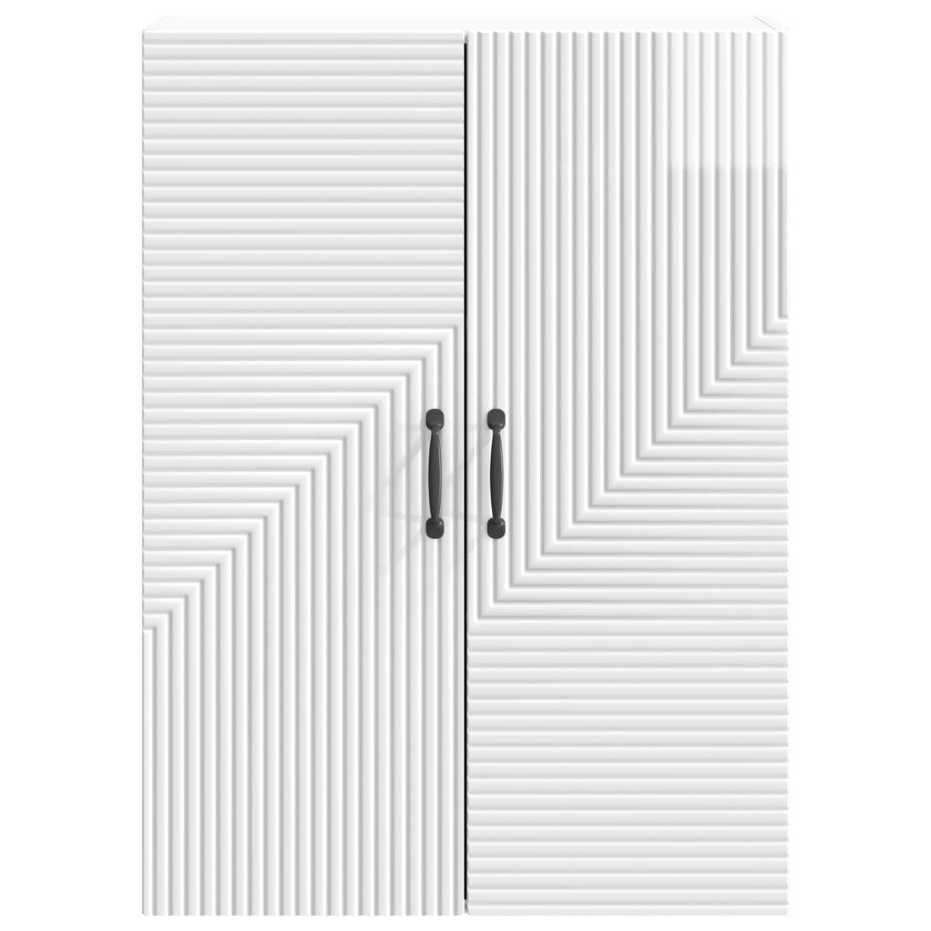 Wall Mounted Cabinet High Gloss White 66 X 34.5 X 90 Cm Particleboard