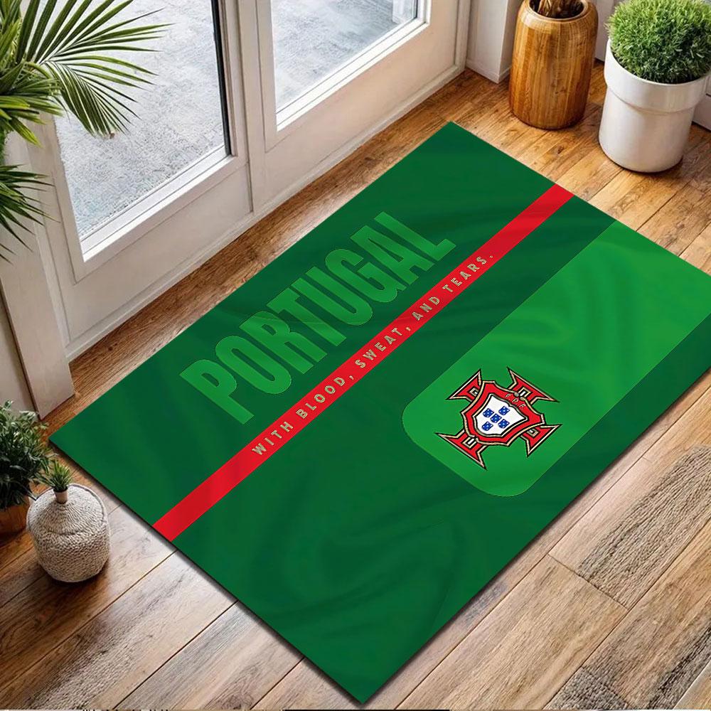 Portugal Pride Design Patterned carpet, non slip mat suitable for living room and bedroom sofas