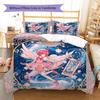 Cardcaptor Sakura Pattern Bedding Quilt Set Quilt Cover Pillowcase Home Decoration Birthday Gift (1 * Duvet Cover + 2 * Pillowcase, Without Core)