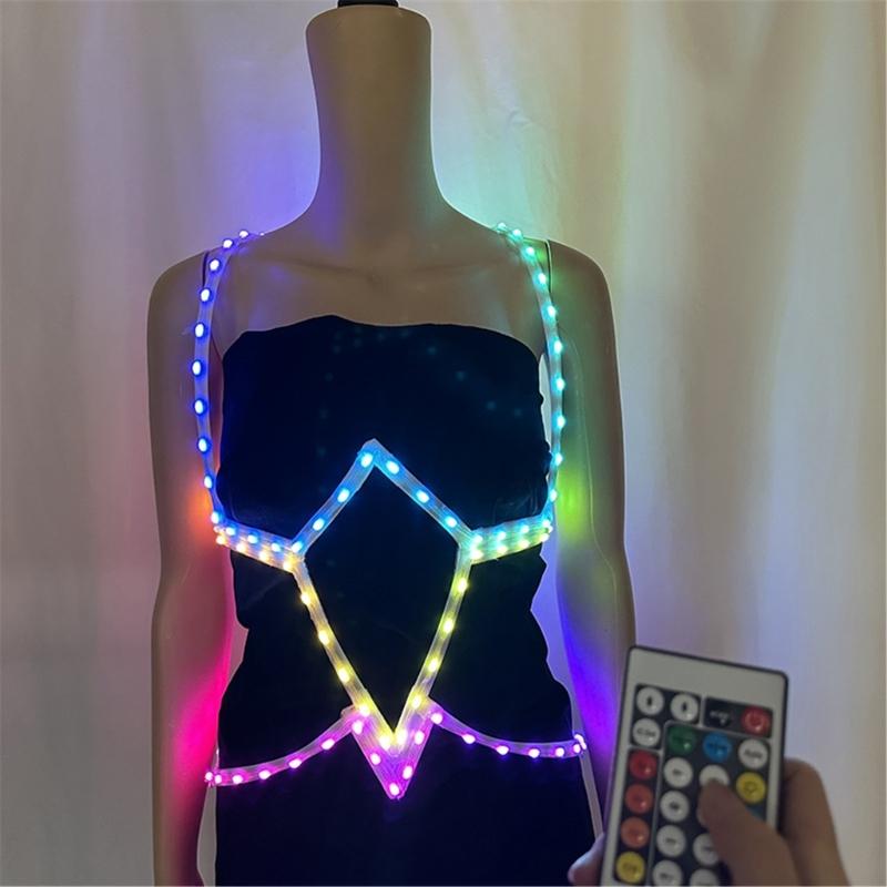 LED Kolorowy Świecący Gorset Cechy Jasne Światło Zmiana Rytmu Muzyki Na Występy Sceniczne Imprezy Zapewniający Wizualny Efekt