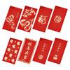 10 stk røde konvolutter 2025 kinesisk slange månenyttår røde pakker bærbare velsignelse røde heldige pengekonvolutter til nyttårsfest
