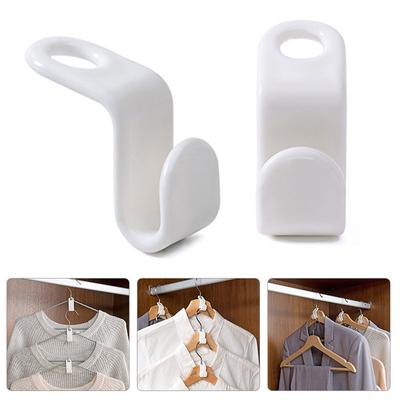 6/12/24pcs Plastic Closet Organizer Wardrobe Space Saving Hooks Hanger Connector Buckle