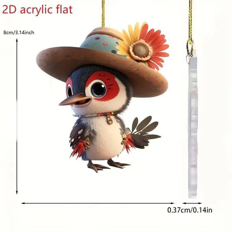 Lucky Fun Eagle Acrylic Car Pendant Colorful Style For Decorative Keychain Or Bag Charm