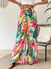 Women's Vacation Casual Comfortable Loose Pants Floral Tropical Elastic Waist Wide Leg Pants