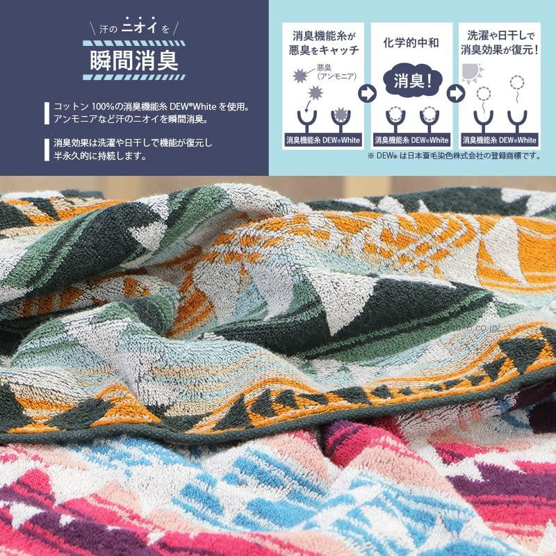 Nissen Shoko AIRINESS Instant Deodorizing Bath Scroll Towel, Pattern, Red, AR-18007_R