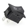 Black Snap-in Rocker Switch 2 Pin Power Switches SPST Boat-Shape Push Button Switches 15x21mm Toggle Switch KCD11 / KCD1