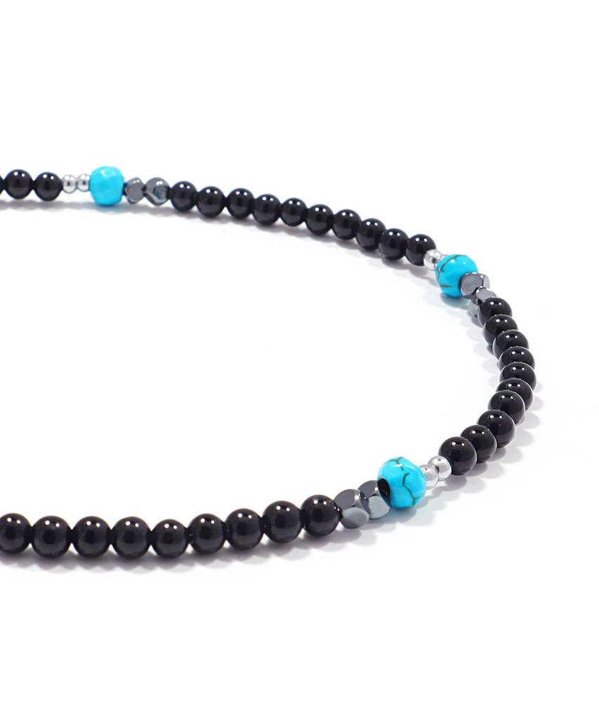 Polalita Turquoise Point Black Onyx Necklace (Plt-Nl-098_Bk)
