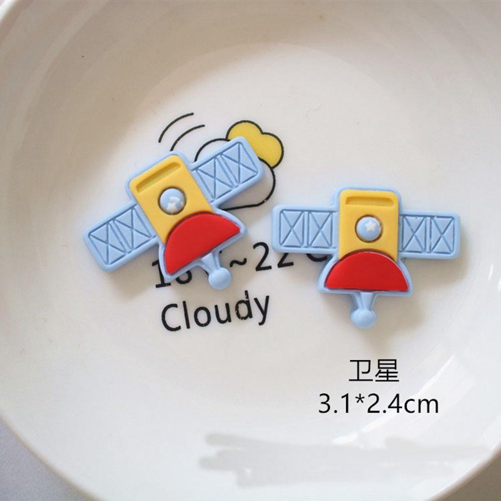 10Pcs New Cute Resin Mini Cartoon Rocket Astro Planet Series Flat Back Manicure Parts Embellishments For Hair Bows Accessories