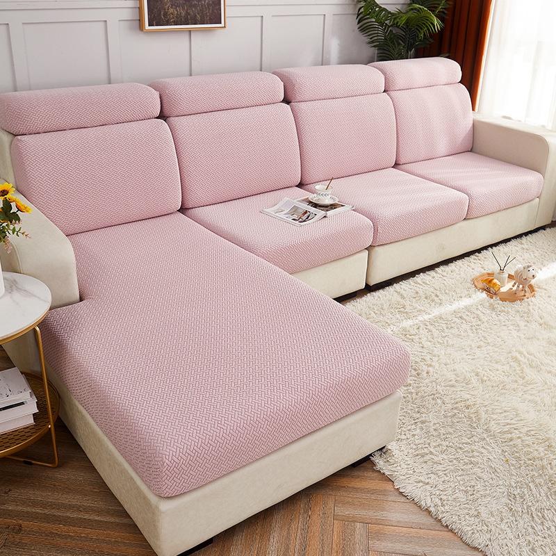 Thick Cushion Cover Fitted Sofa Covers Living Room Washable Stretch Jacquard Seat Cover Furniture Protector Sectional Sofa S032