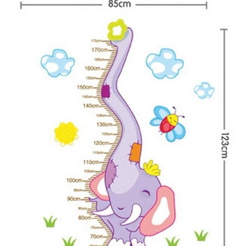 2025 New Arrival HOT Elephants Height Wall Art Stickers Kids Nursery Removable Decor Decals Home Mural Chart Measure