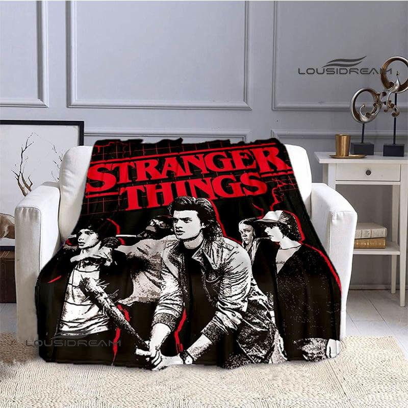 Stranger Things Klassieke Print Deken Dunne Deken Flanel Zacht en Comfortabel Huis Reisdeken Verjaardagscadeau Beddeken