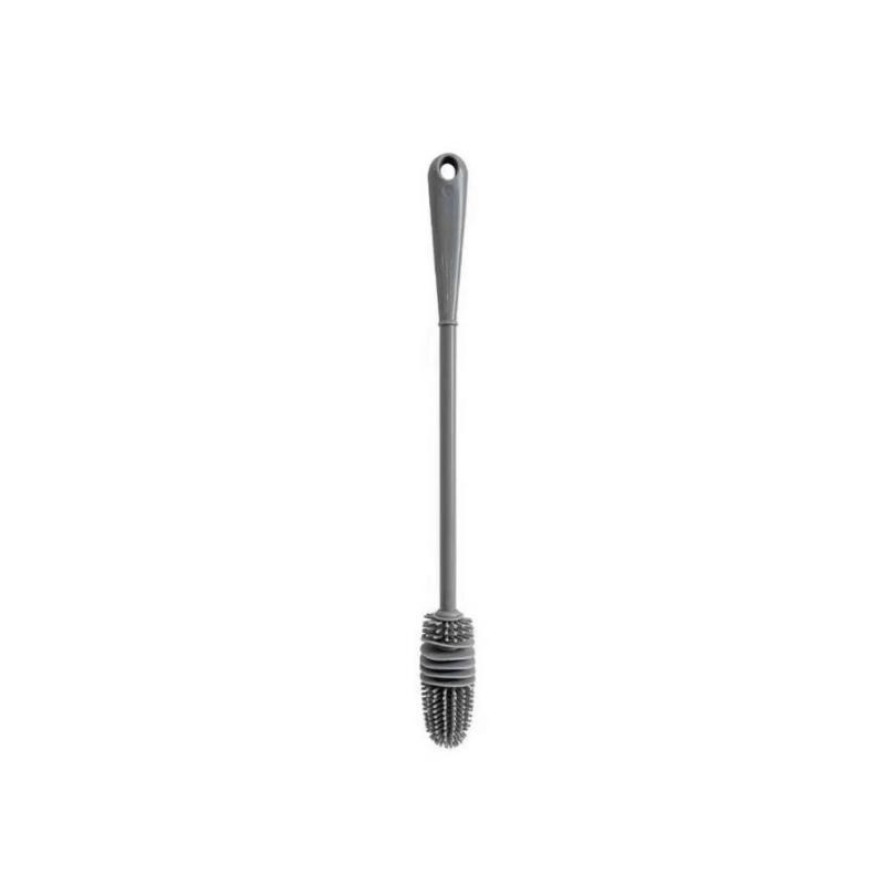 

Silicone Milk Bottle Brush Cup Scrubber Glass Cleaner Kitchen Cleaning Tool Long Handle Drink Bottle Glass Cup Cleaning Brush 32cm сірий