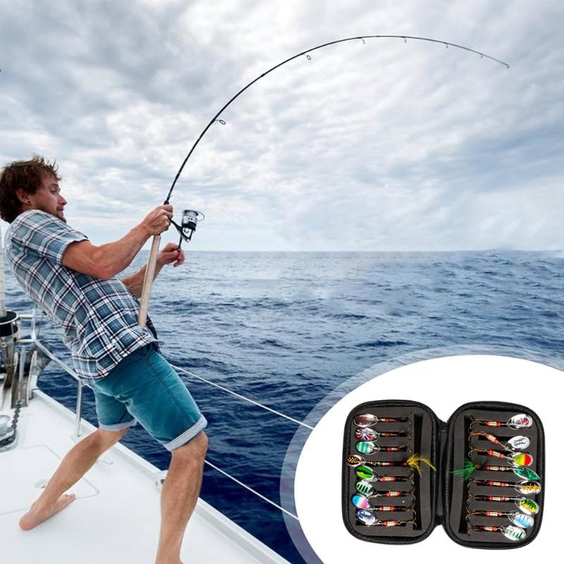 16 Stück Spinnerbaits Angelköder Metallköder Künstlicher Spinnerbait für Hechtköder Forellenköder