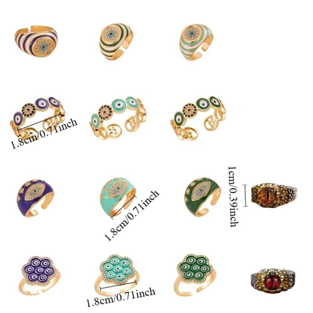 Vintage Devil's Eye Ring Pleated Devil's Eye Opening Finger Ring Valentine's Day Gift