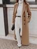 Women's Casual Long Pure Color Wool Coat - Autumn Winter Collection