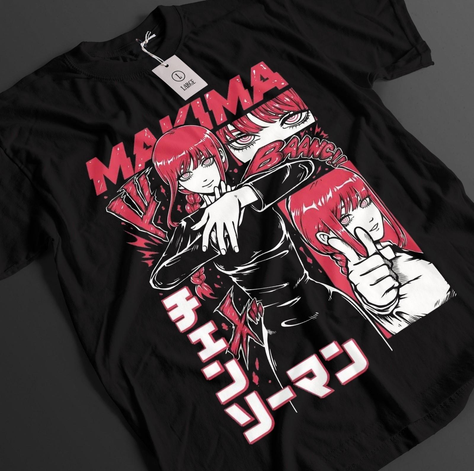 Chainsaw Man Shirt Makima Tshirt Denji T-Shirt Mens Womens Tees Top Aki Asa Anime Power Unisex Tee XL