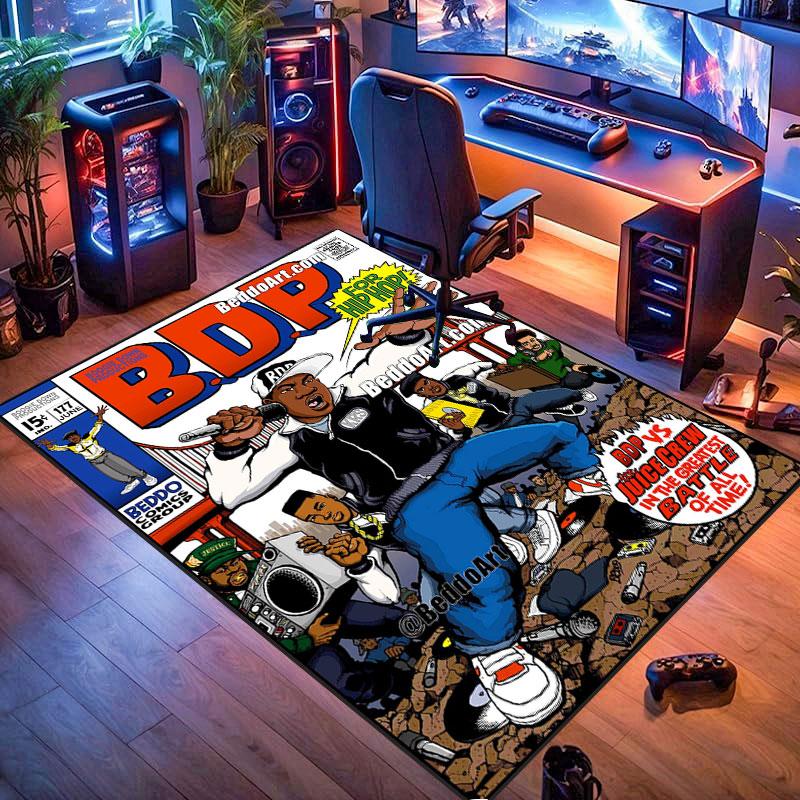 Hip-Hop-Rapper-Teppich, geeignet für Wohnzimmer, Schlafzimmer, Spielzimmer, Computerraum und Heimdekoration.