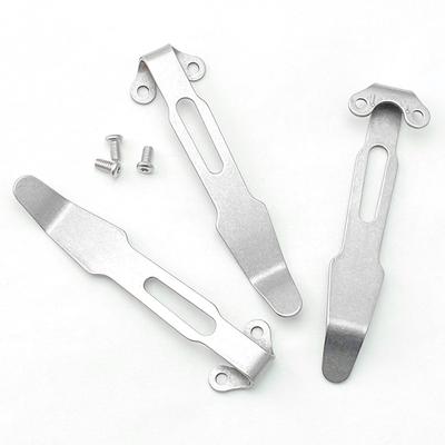1Pcs Tool DIY Accessories Fold Knife Holder Stainless Steel Back Clip Pocket Holder Knife Clip Outdoor Accessories with 3 Screws