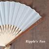 Onishi Ken Seisaku Omi Linen Fan 23cm Blue "Ripple" 78-02