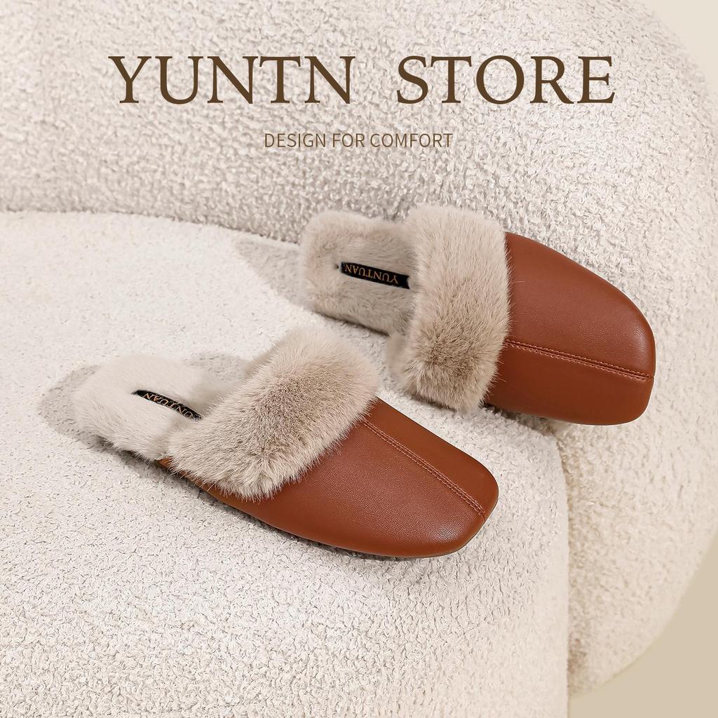 Damen Plüsch-Baumwollpantoffeln - Warm, Samtgefüttert, Rutschfest, Hautfreundlich für Zuhause