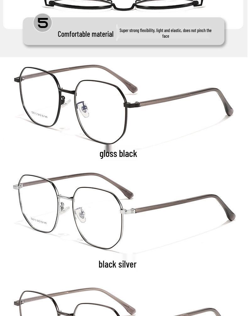 High-Quality Non-Magnetic Retro Multi-Sided Square Frame for Myopia Inserts