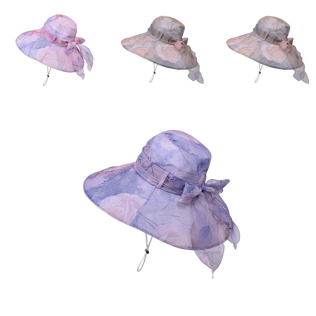 Polyester Sun Hat For Women With Large Brim Uv Protection Sunshade Fashion Summer Accessory
