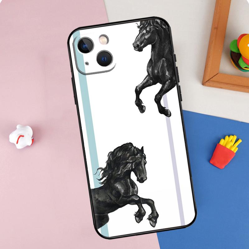 Running Horse Animal Phone Case For iPhone 16 Pro Max 11 12 13 14 15 Pro Max Mini XR 16e 15 16 Plus Cover Shell