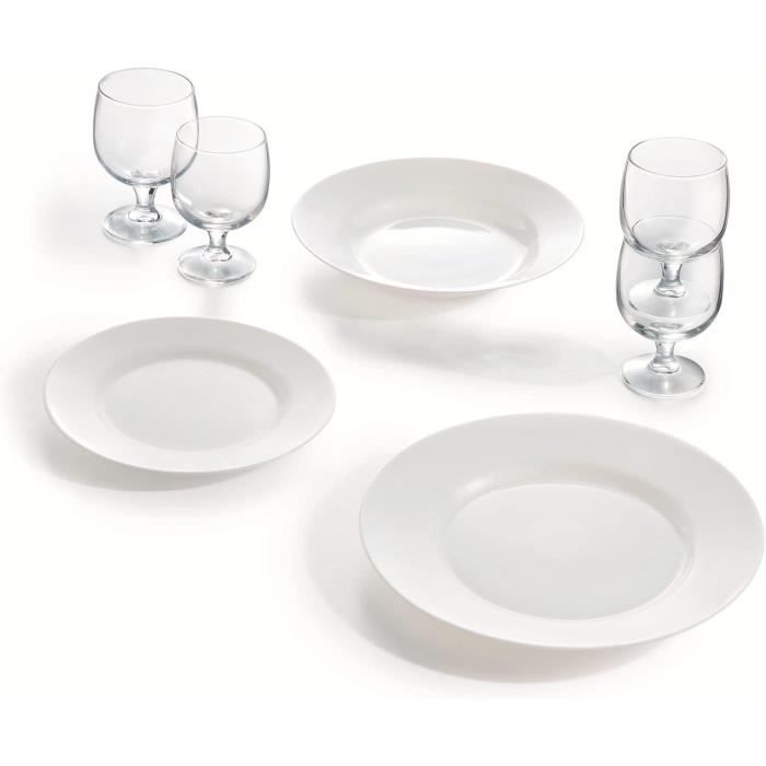Verres à pied - arcoroc - collection amélia - 6 pièces - verre trempé - 25cl - empilables