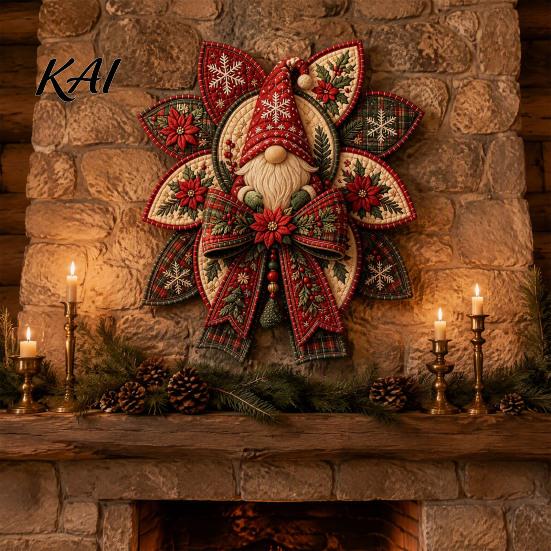 Weihnachtsbaumschmuck Bastelset Patchwork Schleife DIY Nähset, 3D Handgemachter Dekorativer Schmuck, Vorgeschnittener Heimdeko-Stoff Und Schritt-für-Schritt-Anleitung Bastelset