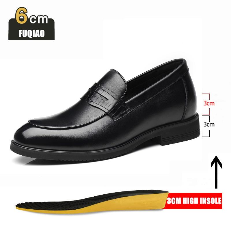 New Luxury Business Men's Cow Leather Shoes Breathable Rubber Sole Invisible Height Increasing Driving Shoes Summer Casual Shoes