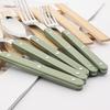 ABS Handle Rivets Decoration Cutlery Set Stainless Steels Dinner Set Green Fork Knife Spoon Western Dinnerware Kitchen Flatware