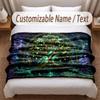Pătură moale cu tematica Arborele Vieții Personalizată cu Numele Clientului Text Imprimat Pătură Caldă Decor pentru Casă Canapea Dormitor