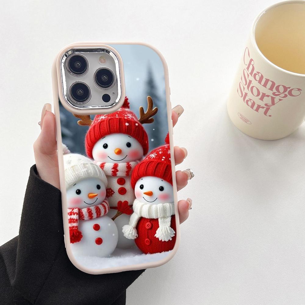 N103 Capodanno Buon Natale desig art Custodie Morbide per Telefono per Samsung S24 S23 Plus A15 A35 A54 Infinix Hot40i Bordo Placcato Protezione Fotocamera Cover Posteriore