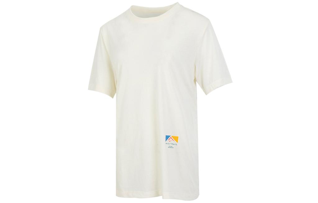Nike T Shirts Men's Ecru Crew Neck Moderate Straight Fit DD4465-715
