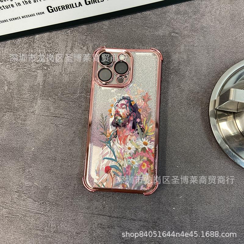 Oil Painting Boy Applies To iPhone17 Mobile Phone Case, Four Corners Anti-drop Airbag 16promax Lens Film 15 Protective Case