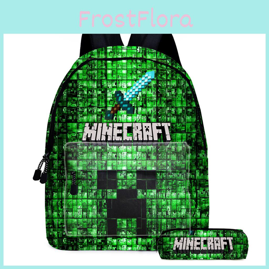 Rucksack mit Minecraft-Motiv und Federmäppchen für Jungen auf Reisen