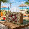 1pc Vintage Baroque Botanical Tissue Box - Rose Peony Frame Napkin Storage Box, Suitable for Rolls/facial Tissues/single Sheets,Two Sizes Available Fo