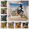 Motocross Extreme Mobiele Fiets Stoelkussenhoes Decor Sport Motorfiets Kussensloop voor Bank Huis Auto Zachte Pluche Kussensloop xcm