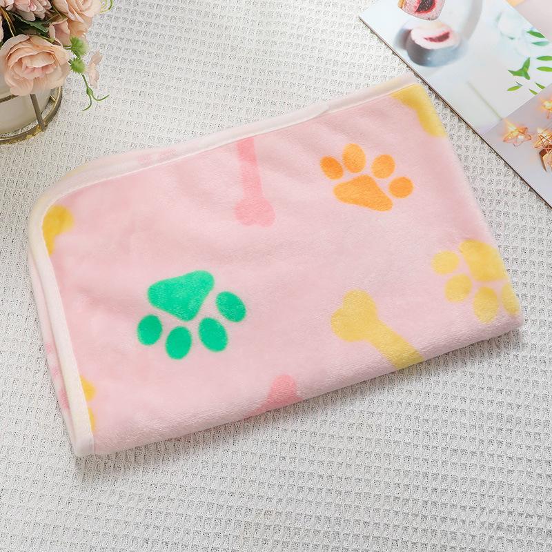 Dog Blanket Winter Autumn Warm Lightweight Soft Fluffy Coral Fleece Cat Puppy Bed Mat Pet Sleeping