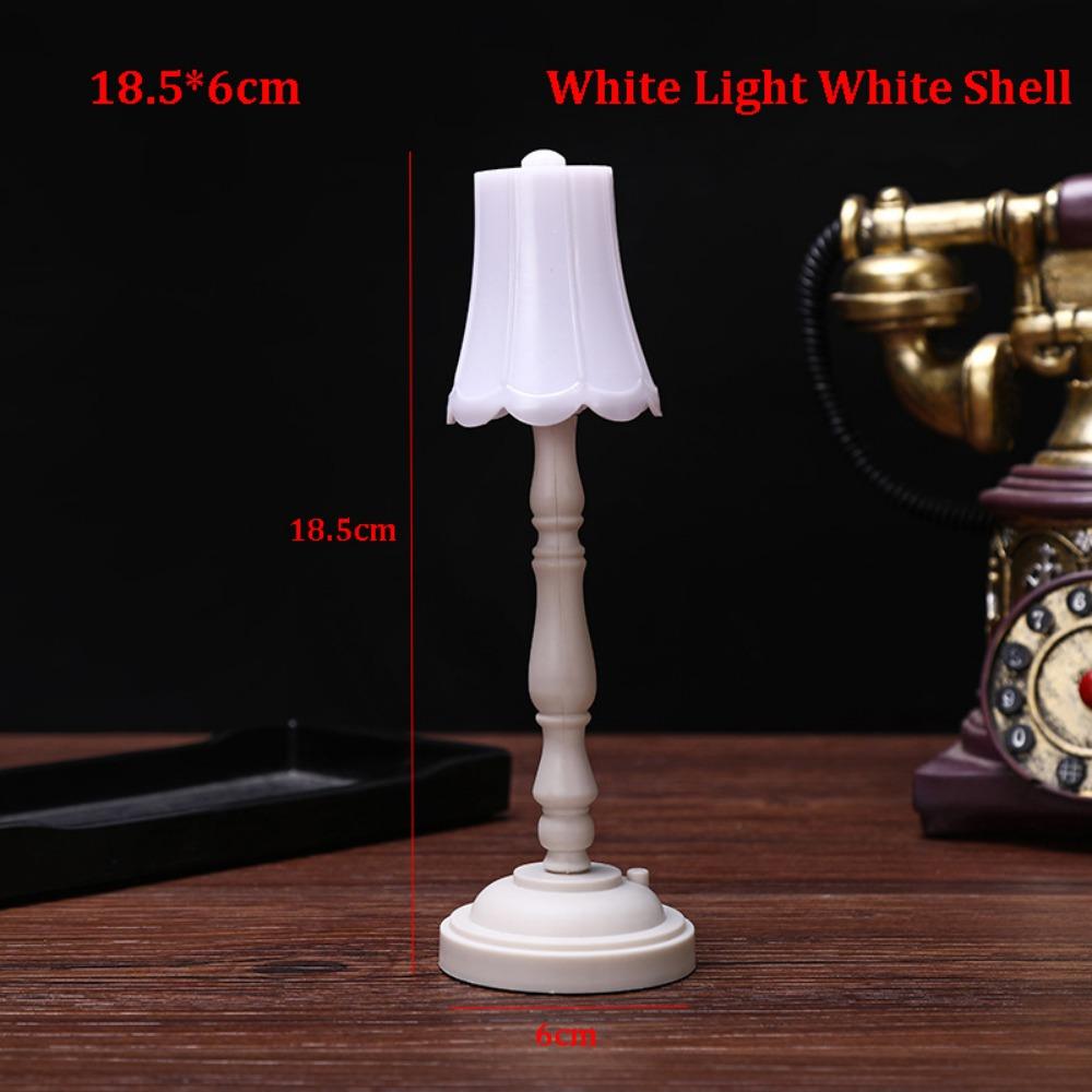 1:12 6 Styles Dollhouse Miniature Floor Lamp Mini Simulation Bedside Lamp Doll House Decor