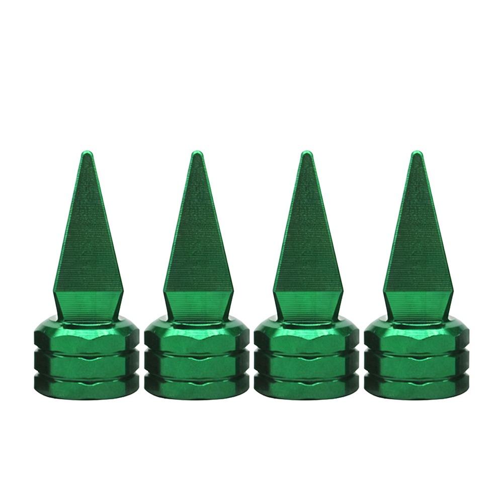 4pcs Universal Car Modification Sharp Pointed Valve Aluminium Alloy Modified Screw On Valve Cap