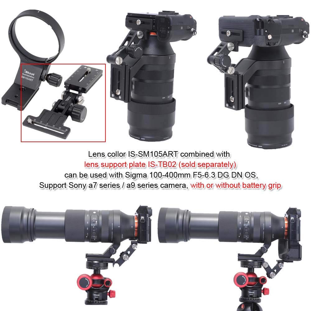 iShoot Metal Camera Tripod Mount Tripod Mount Lens Support Lens Bracket Tripod Socket for Sigma DG DN OS Sigma 105mm DG HSM Quick Release Plate with