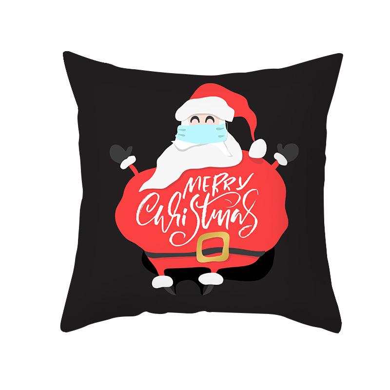 Christmas Pillow Case Cartoon Vent Mask Santa Claus Series Printed Sofa Cushion Pillow Case Home