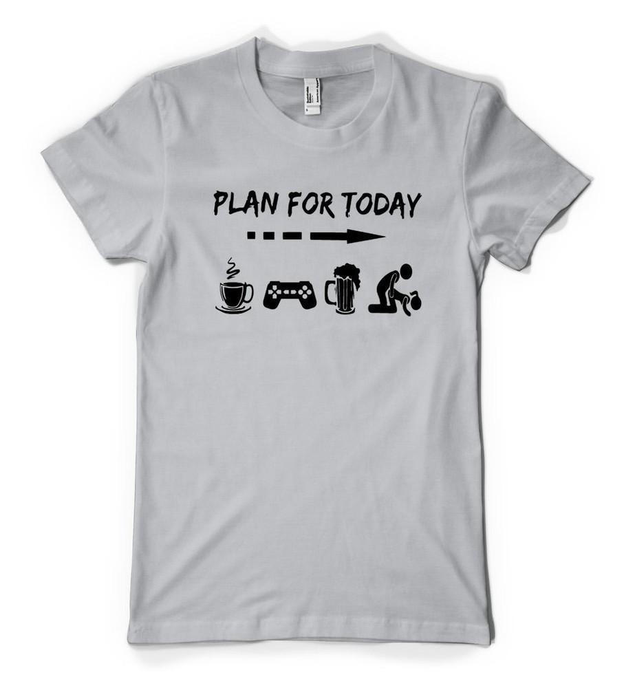 

Plan For Today Tea Gaming Beer Sexy Time Personalised Unisex Adult T Shirt 4XL