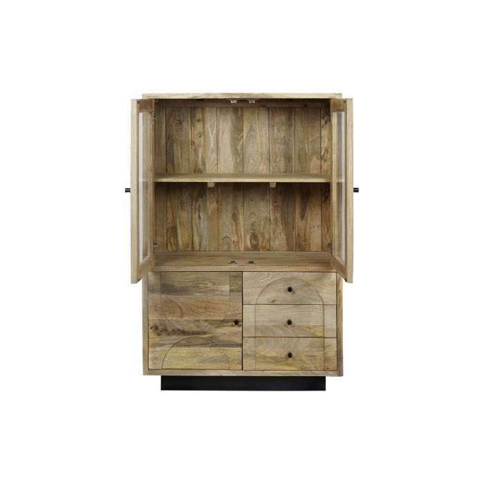 Bibliothèque - Verre - Bois de manguier - Blanc - 90 x 40 x 190 cm