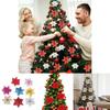 Splendido Set da 10 Fiori Stella di Natale Grandi Glitterati per Decorazione Albero Festivo