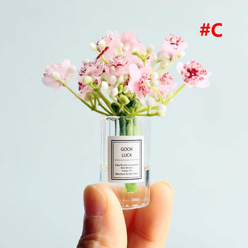 

Decor Simulation Potted Plants 1:12 Dollhouse Miniature Dollhouse Accessories Doll House Decoration C