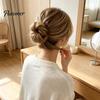 Natural Looking Bun Extension Women Hairpiece with Hair Tie, Straight Instant Volume Extension, Synthetic Updo Chignon Ponytail Scrunchies Scrunchie