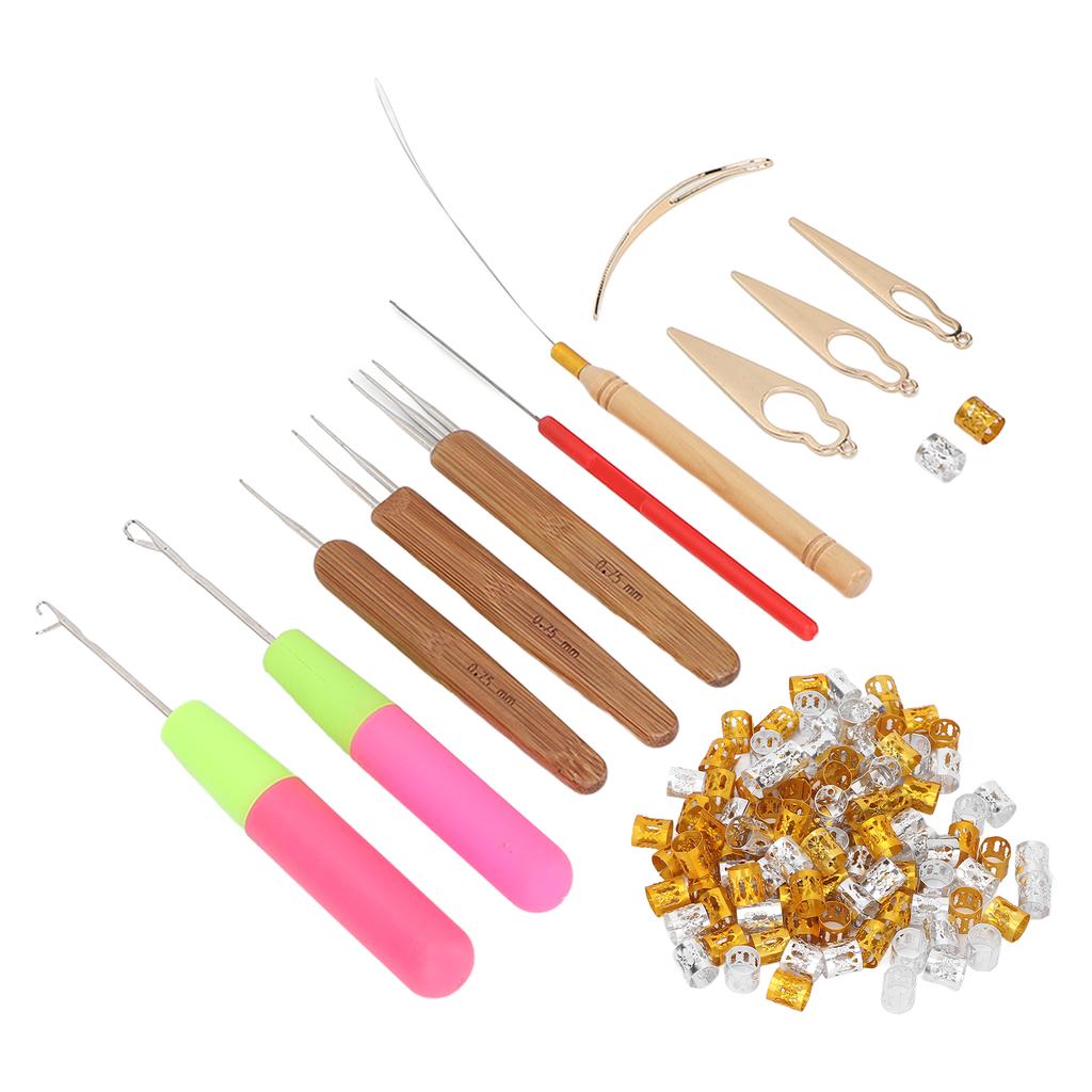Dreadlocks Tool Set Dreadlocks Braid Rings Hair Extension Crochet Hook Hair Decoration Accessories