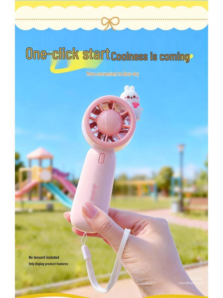 Compact USB Rechargeable Low Noise Donut-Shaped Handheld Turbo Fan